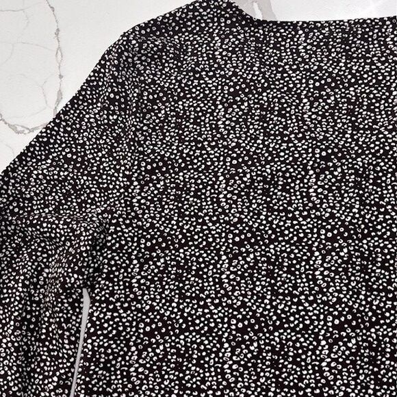 Adrianna Papell | Women's Brown Long Sleeve Flowy Blouse Size M Boho Fall Autumn - Picture 10 of 15